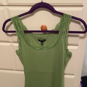Green lace tank top size small